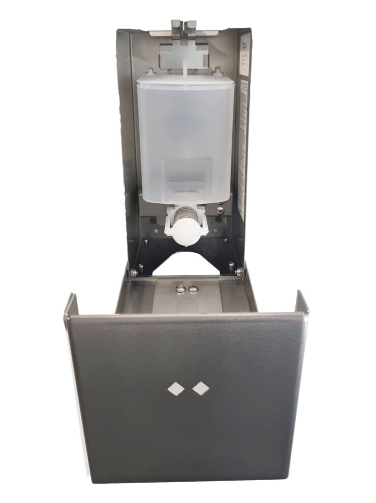 Qsoap 400 ref distributeur de savon liquide  et  gel désinfectant, 400 ml, en Inox brossé, pour l'hygiène des mains 