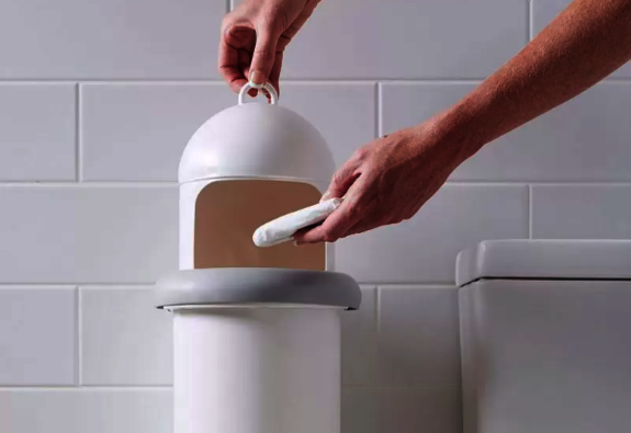 LadyPod Auto Unité féminine, poubelle réceptacle hygiénique pour serviettes et tampons usagés, sans contact
