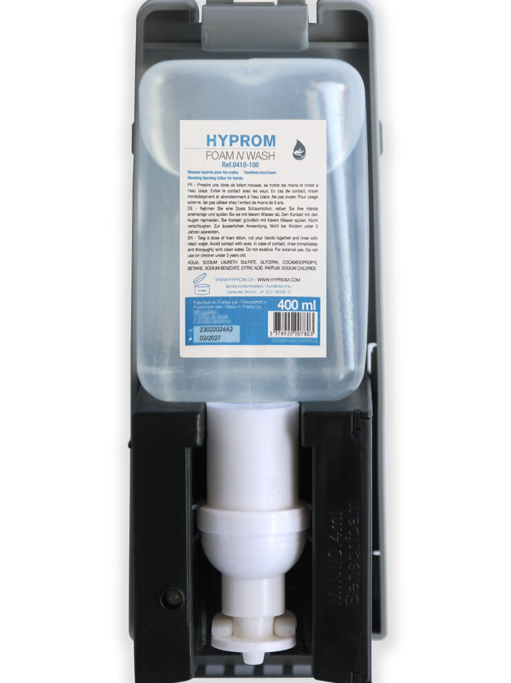 FoamNwash Mini Distributeur de savon-mousse Mini, 400ml, compact, pour l'hygiène des mains , pour cartouches de savon